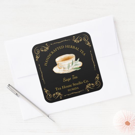 Sage Tea Square Label (Envelop)