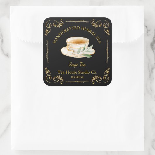  Sage Tea Square Label (Tas)