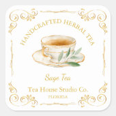  Sage Tea Square Label (Voorkant)
