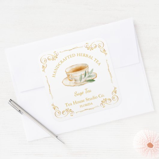 Sage Tea Square Label (Envelop)
