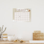 Sage Teddy Bear raden de vervaldatum kalender Poster (Keuken)