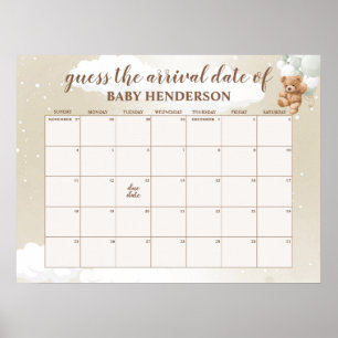 Sage Teddybeer Raad De Verwachtingsdatum Kalender Poster