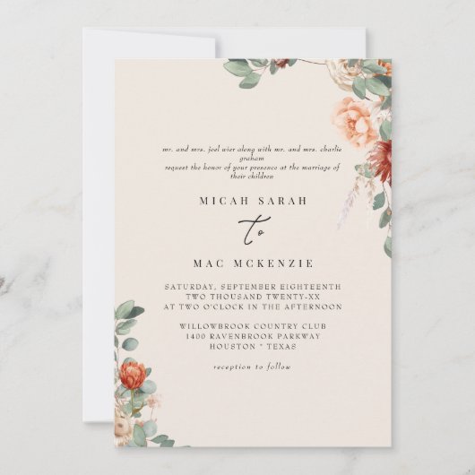 Sage & Terracotta Beide sets van de bruiloft van d Kaart (Voorkant)