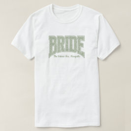 Sage Tiny Floral BRUID Verlovings- T-shirt