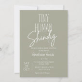 Sage Tiny Human Shindig Neutraal Modern Baby showe Kaart (Voorkant)