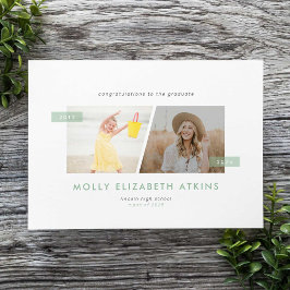 Sage Toen En Nu Twee Foto Afstuderen Aankondiging