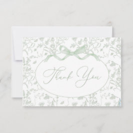 Sage Toile Baby shower Bedankt Card
