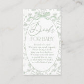 Sage toile Baby shower Boek Informatiekaartje (Voorkant)
