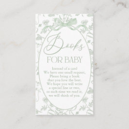 Sage toile Baby shower Boek Informatiekaartje