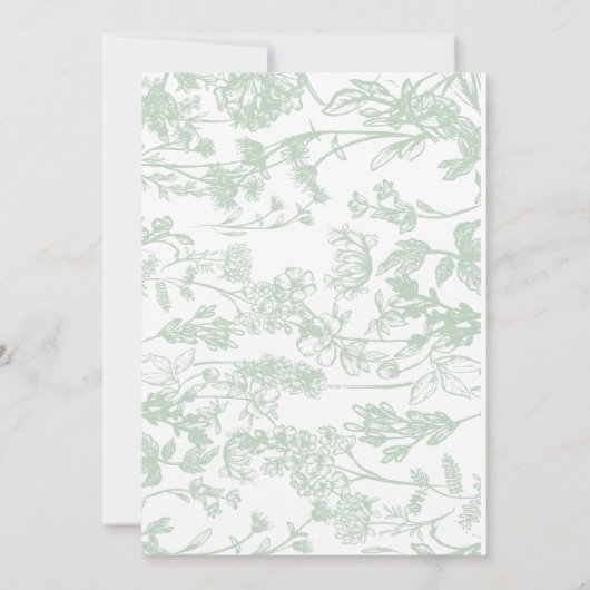 Sage Toile Bruids Douche Uitnodiging (Achterkant)