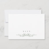 Sage Toile RSVP kaart met QR code Chinoiserie Voge (Achterkant)
