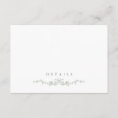 Sage Toile Trouwdetails Enclosure Card QR Code Informatiekaartje (Achterkant)