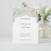 Sage Trellis Art Nouveau Save The Date (Staand voorkant)