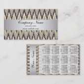 Sage TribaI Ikat ZigZag Pocket 2019 Kalender Visitekaartje (Voorkant / Achterkant)