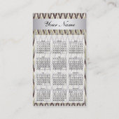 Sage TribaI Ikat ZigZag Pocket 2019 Kalender Visitekaartje (Achterkant)