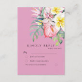 Sage Tropical Floral Botanical Wedding Informatiekaartje (Voorkant)