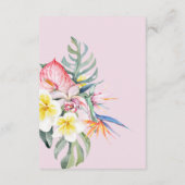 Sage Tropical Floral Botanical Wedding Informatiekaartje (Achterkant)