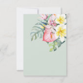 Sage Tropical Floral Botanical Wedding RSVP Kaartje (Achterkant)