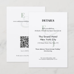 Sage Trouw Hotel Details Card | QR Informatiekaartje