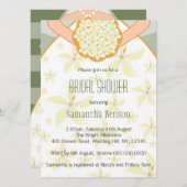 Sage Trouwjurk Moderne Bruids Douche Uitnodiging (Voorkant / Achterkant)