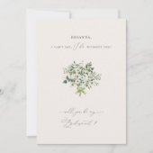 Sage Tuin Bruidsmeisje Voorstel Uitnodiging Kaart (Voorkant)