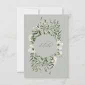 Sage Tuin Bruiloft Info Details Behuizing Kaart (Voorkant)