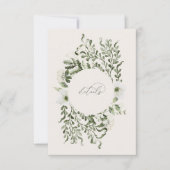 Sage Tuin Bruiloft Info Details Behuizing Kaart (Voorkant)