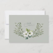 Sage Tuin Bruiloft RSVP Respons Enclosure Kaart (Voorkant)