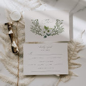 Sage Tuin Bruiloft RSVP Respons Enclosure Kaart