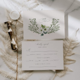 Sage Tuin Bruiloft RSVP Respons Enclosure Kaart
