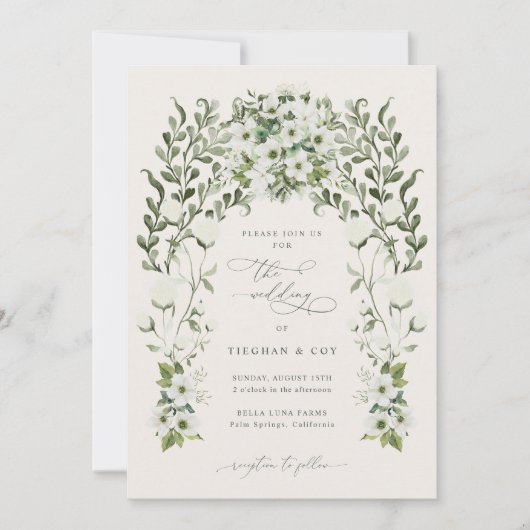 Sage Tuin Huwelijksuitnodiging Aankondiging Kaart (Voorkant)