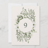 Sage Tuin Tafel Nummer Bruiloft Receptie Teken Kaart (Voorkant)