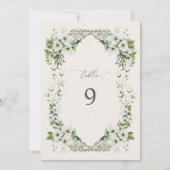 Sage Tuin Tafelnummer Kaart Receptie Decor (Voorkant)