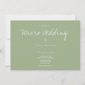 Sage Typography Micro Wedding Invitation (Voorkant)