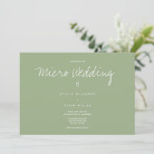 Sage Typography Micro Wedding Invitation (Staand voorkant)