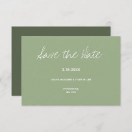 Sage Typography Minimalist Wedding Save The Date