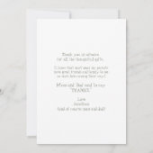 Sage Ultrasound Foto Dank u Baby Punt van Uitzicht Bedankkaart (Achterkant)