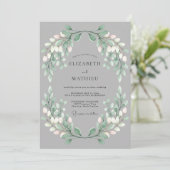 Sage Verdant Bloom Bruiloft Kaart (Staand voorkant)