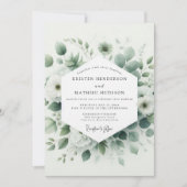Sage Verdant Botanical Wedding Kaart (Voorkant)