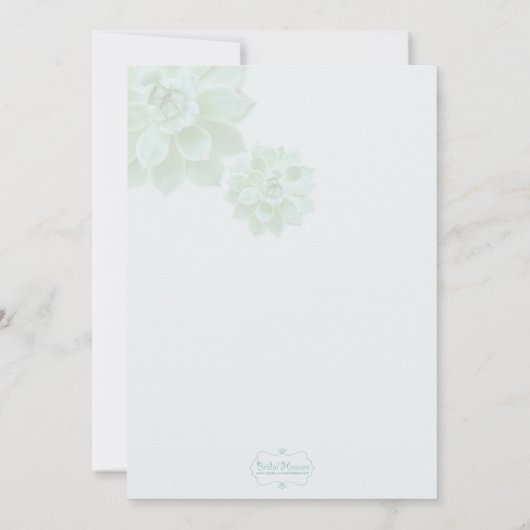 Sage vetplanten Cactus Trouwdouche Kaart (Achterkant)