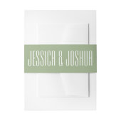 Sage Vette Namen Script Minimale Moderne Bruiloft Uitnodigingen Wikkel (Voorkant Voorbeeld)