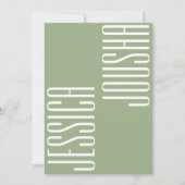 Sage Vette Namen Typografie Ultra Moderne Bruiloft Kaart (Voorkant)