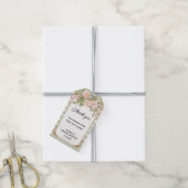 Sage Vintage Blush Bloem Bruiloftsborrel Cadeaulabel (Met Touw)