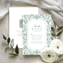 Sage Vintage Botanische Bloem QR-code Trouwen