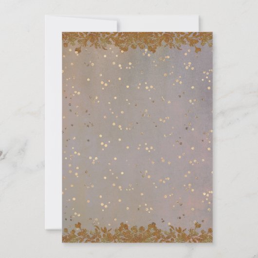 Sage Violet Goud Blush | Bloemenverlovingsfeest Kaart (Achterkant)