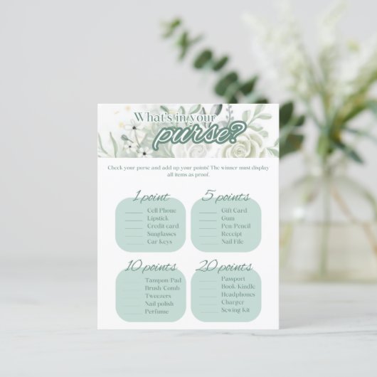 Sage Vrijgezellenfeest Game - Wat zit er in je tas (Staand voorkant)