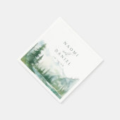 Sage Watercolor Mountain Forest Rustic Wedding Servet (Hoek)