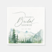 Sage Watercolor Mountain Rustic Bridal Shower Servet (Voorkant)