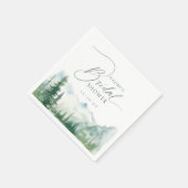 Sage Watercolor Mountain Rustic Bridal Shower Servet (Hoek)