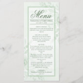 Sage Watercolor Pioenrozen Elegante Boho Chic Brui Menu (Voorkant)